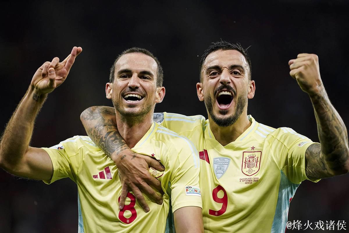 欧国联-何塞卢闪击法比安双响 10人西班牙4-1瑞士